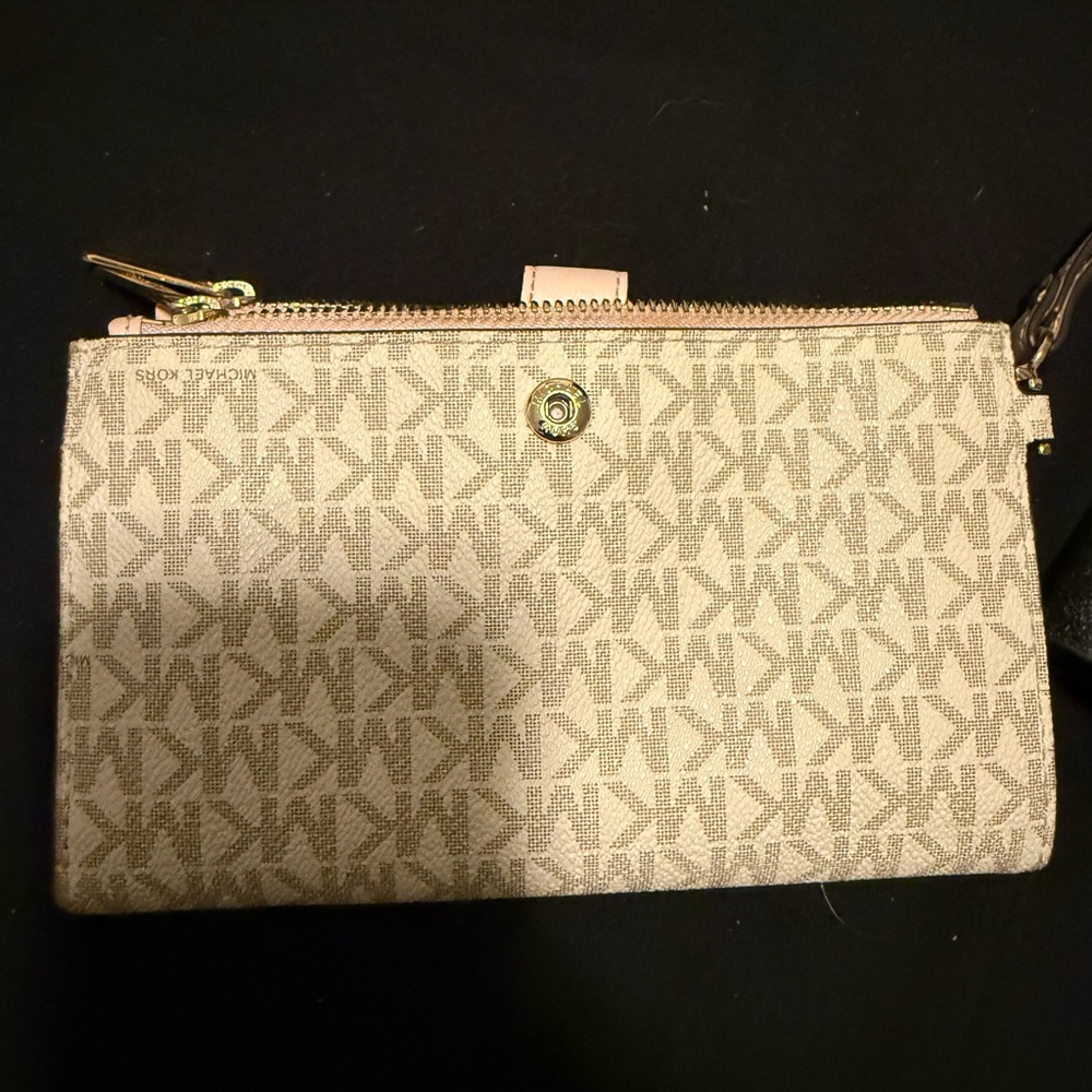 Michael Kors Tan Monogram Wristlet